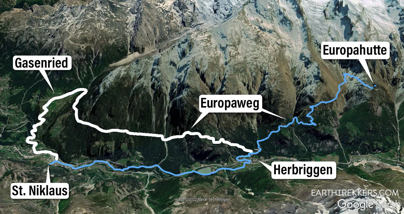 Haute Route Stage 13 St Niklaus to Europahutte