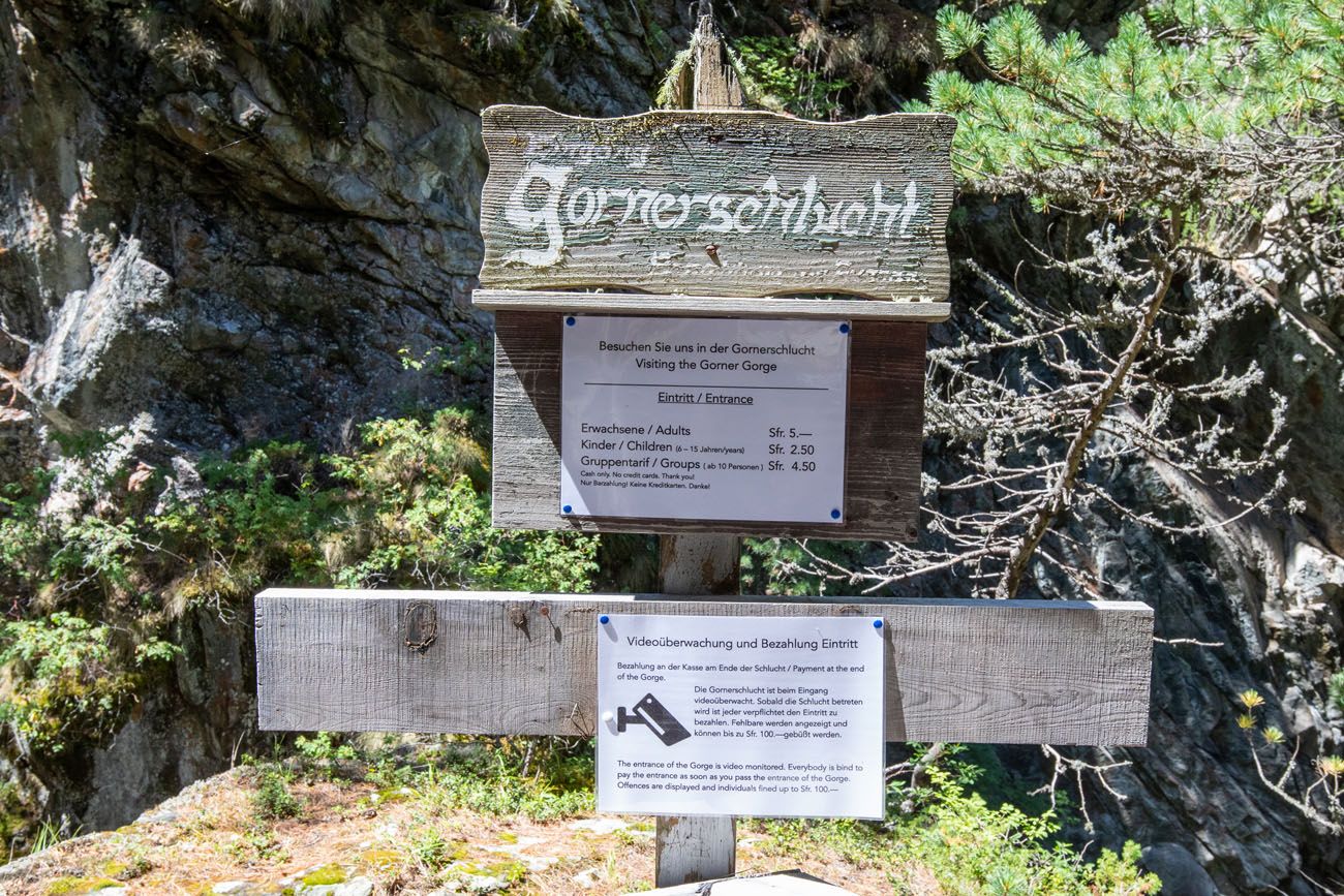 Gornerschlucht Sign