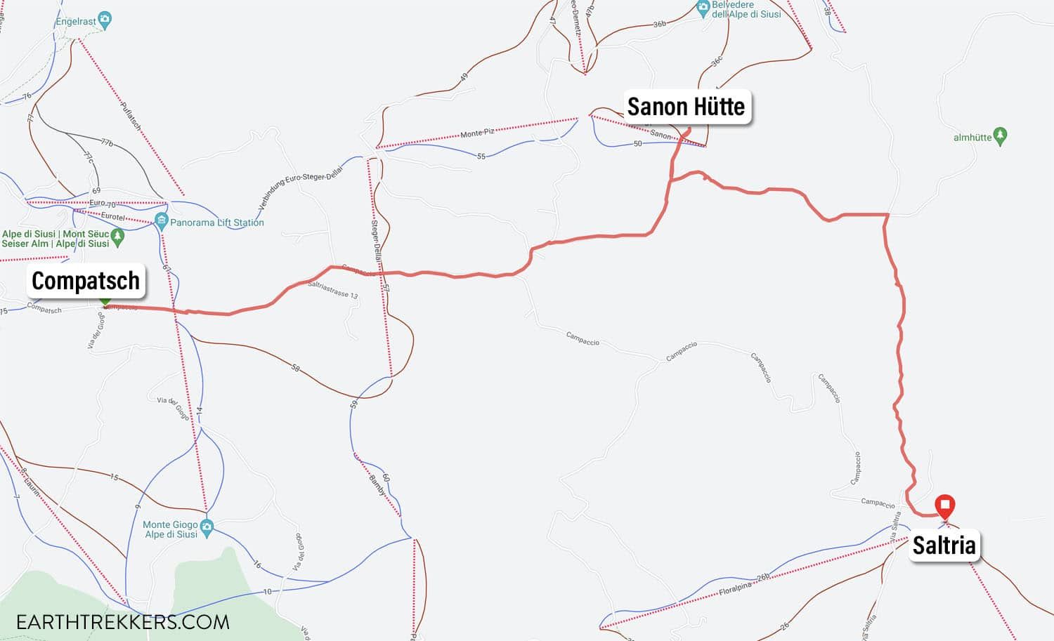 Alpe di Siusi Trail Map