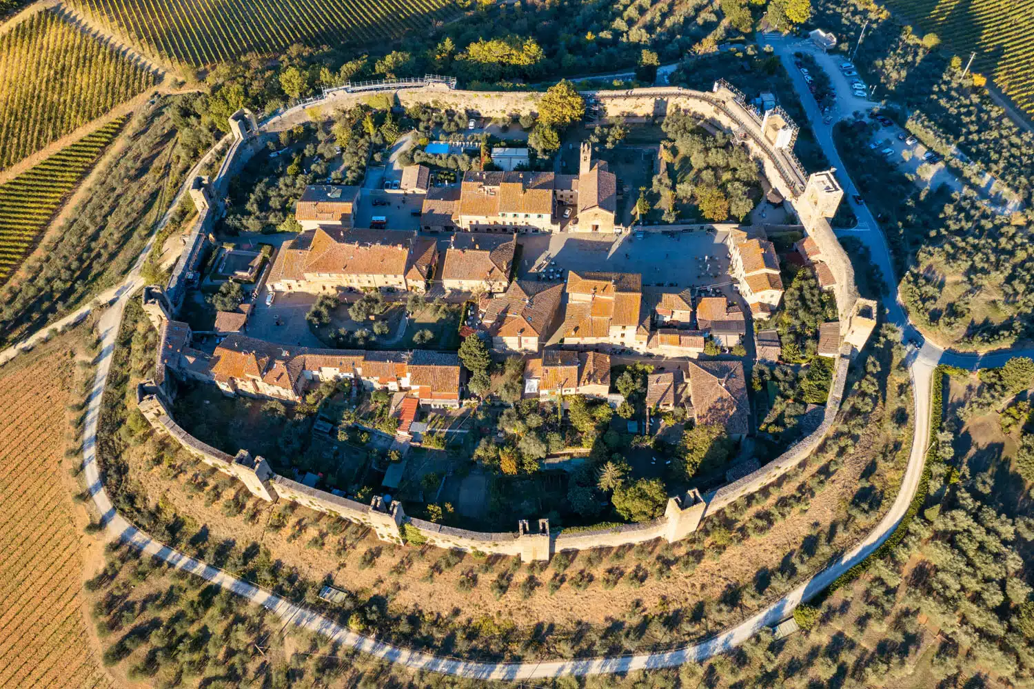 Aerial view of Monteriggioni