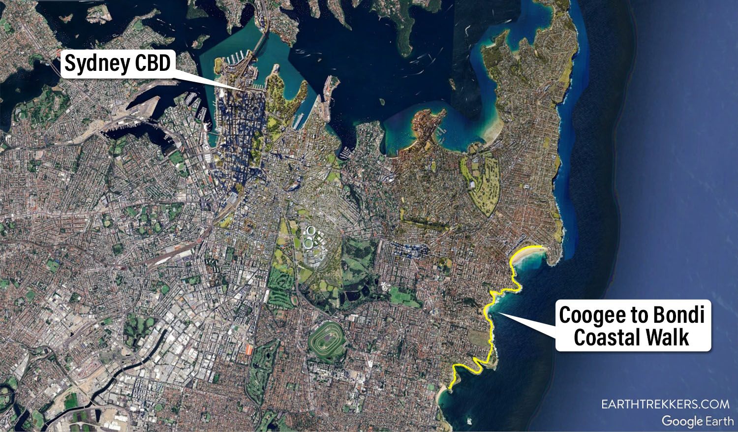 Coogee to Bondi Coastal Walk Map