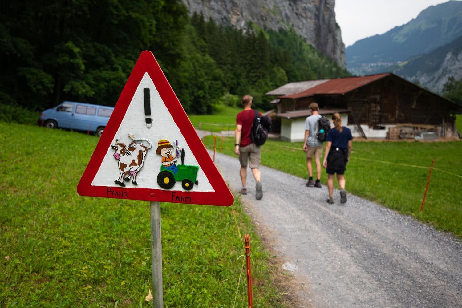 Walking through Lauterbrunnen Valley