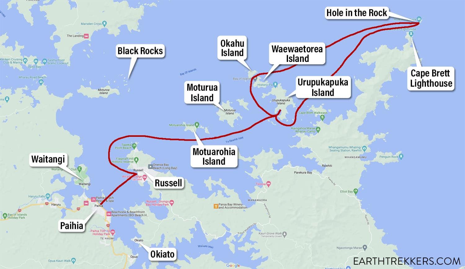 Bay of Islands Map Cruise