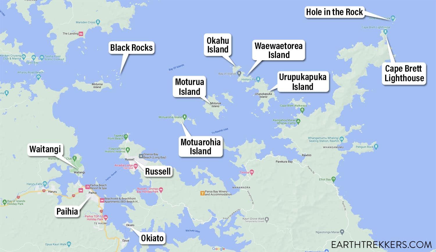 Bay of Islands Map