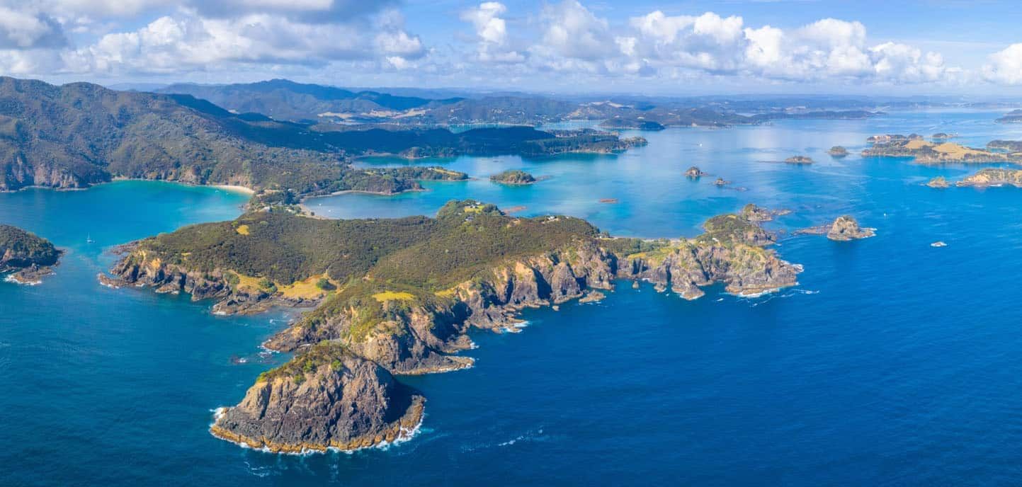 Aerial view of the Bay of Islands