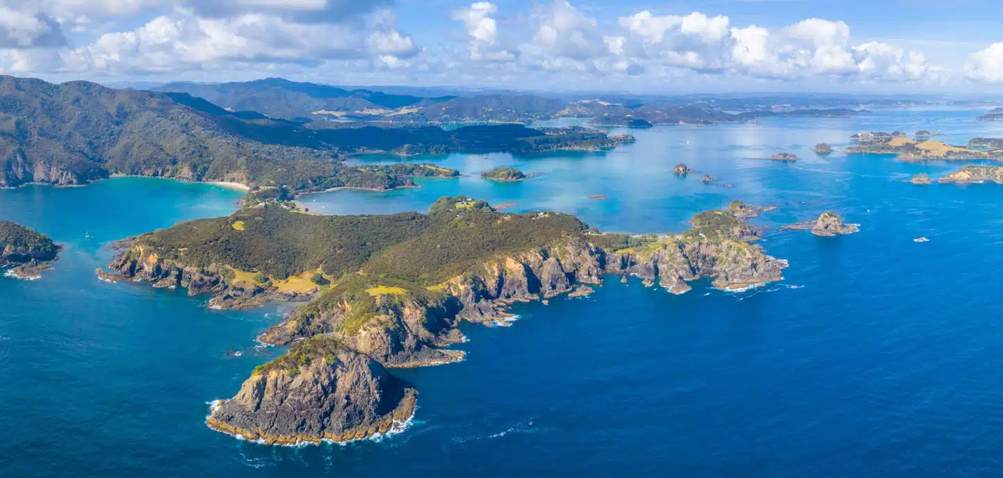 Aerial view of the Bay of Islands