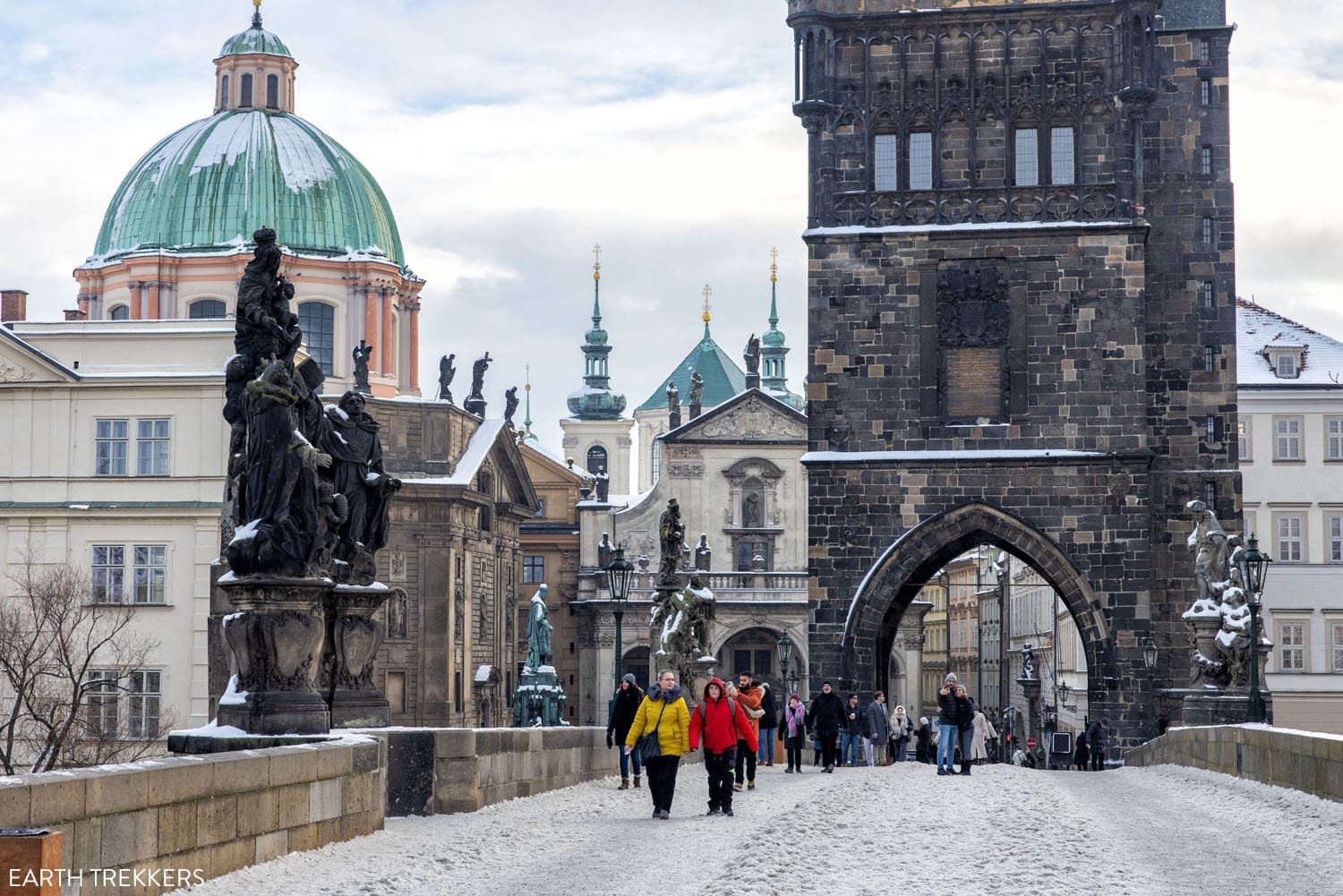 Charles Bridge Prague with Snow | Christmas in Prague