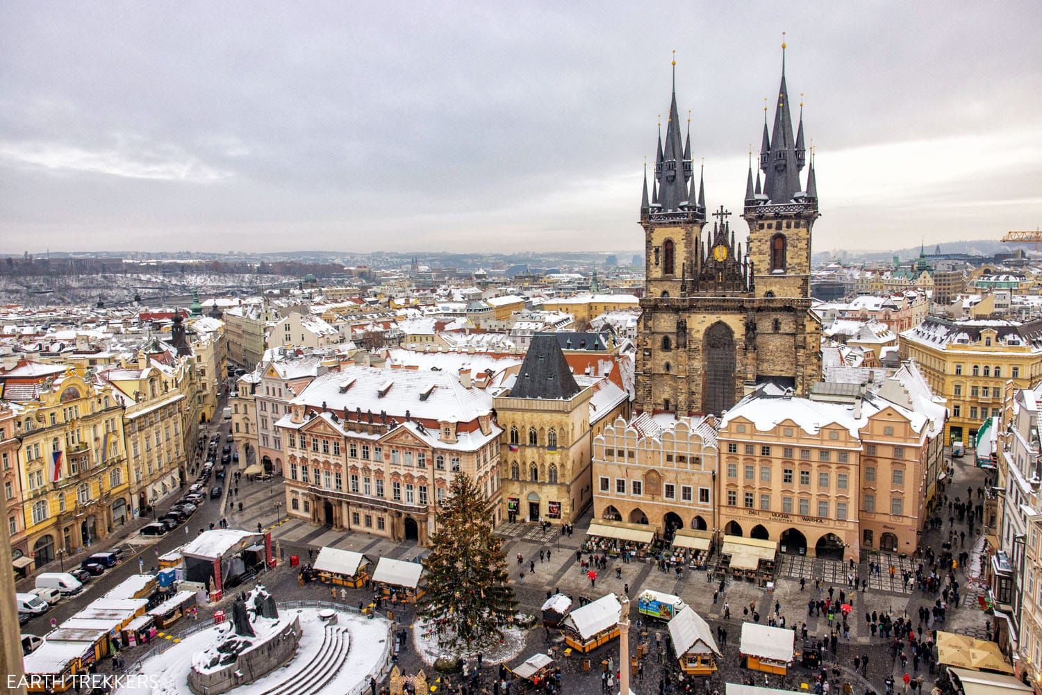 Prague Old Town Square Snow | Christmas in Prague