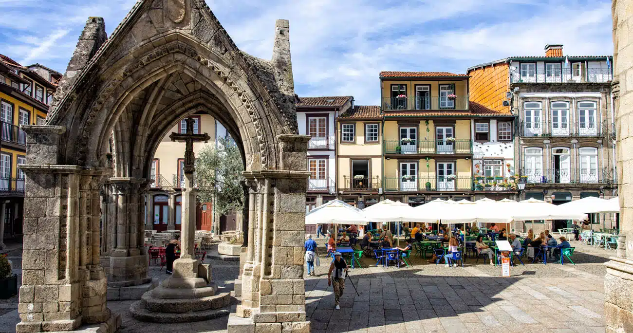 Architectural details in the medieval town of Guimarães.