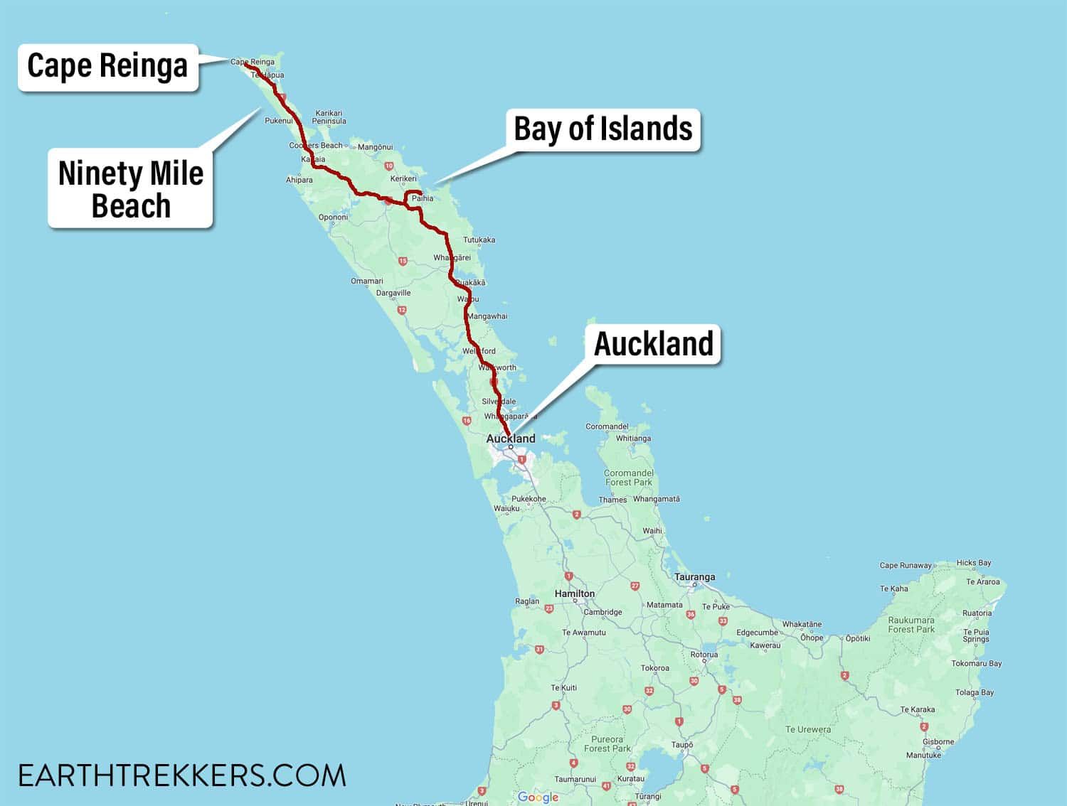 New Zealand Map 5 Days North Island