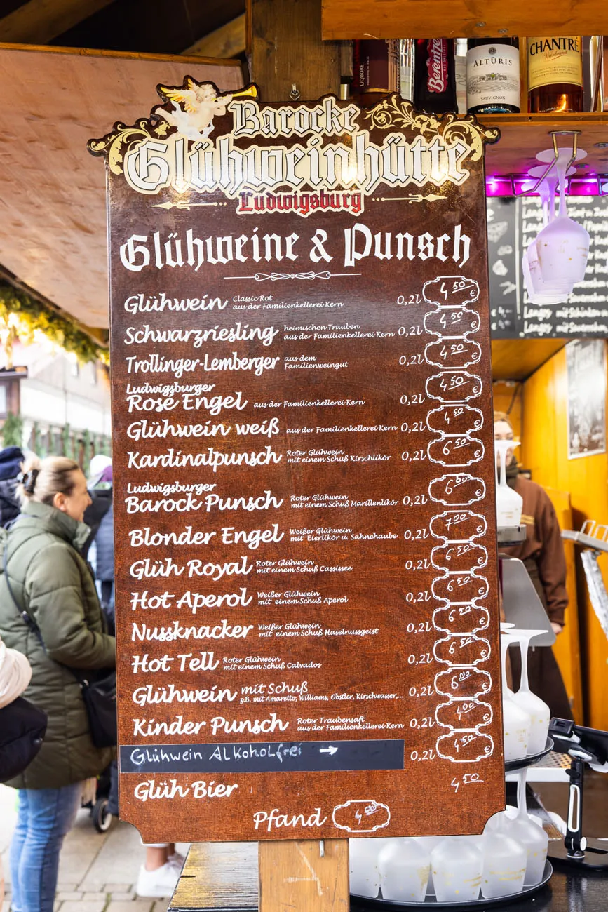 Gluhwein Menu
