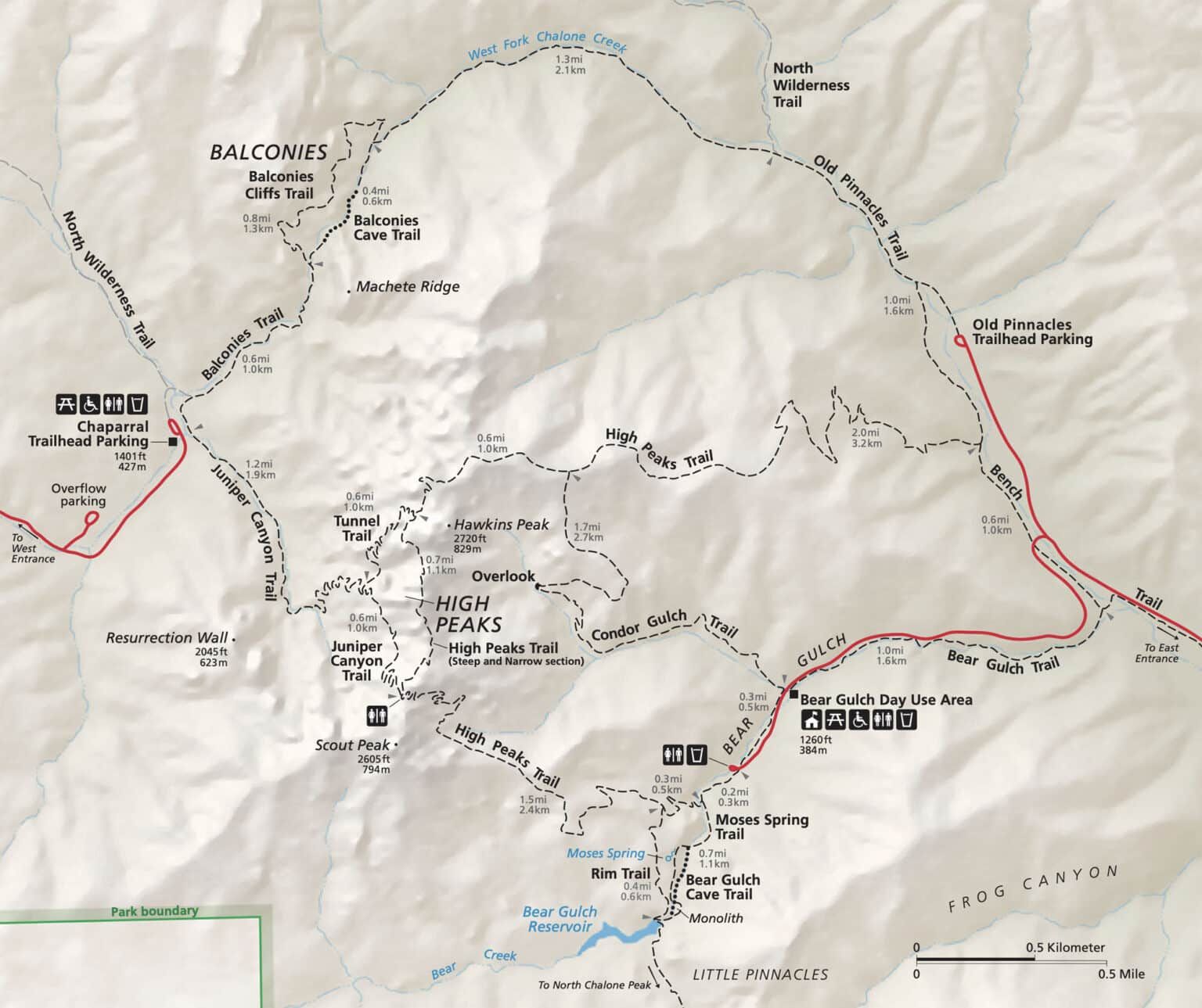 Pinacles Map The Ultimate Guide to Pinnacles National Park – Earth Trekkers