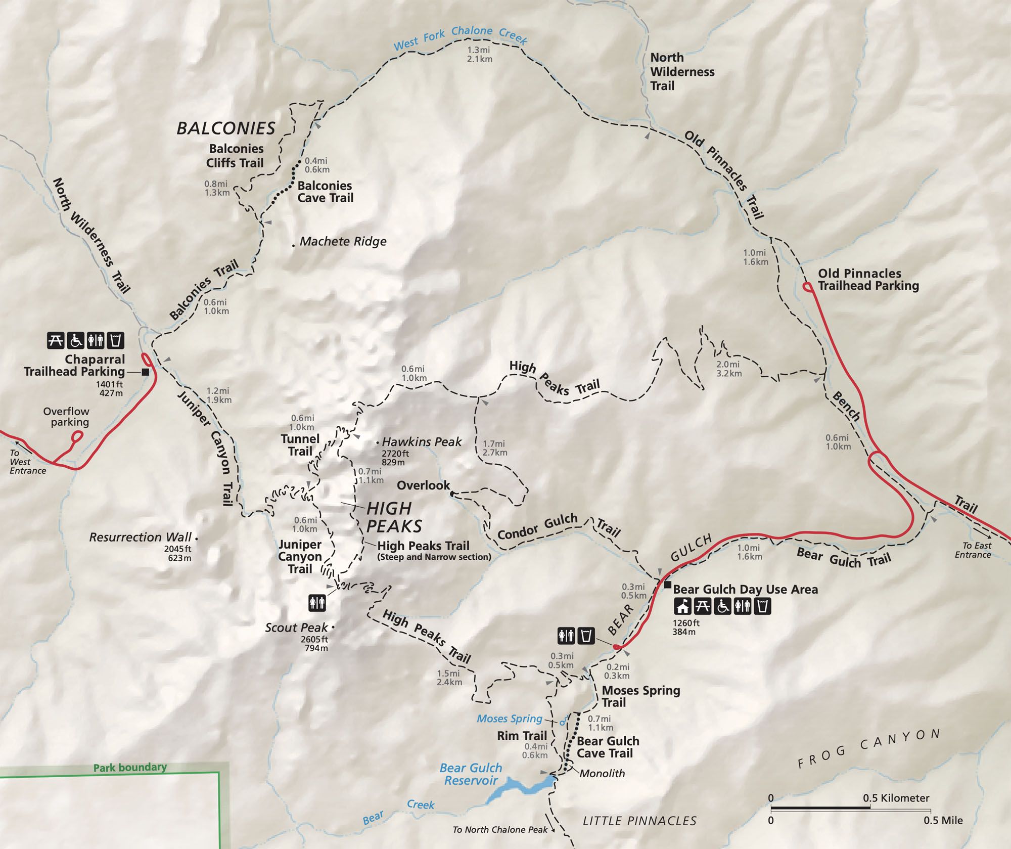 Pinnacles National Park map