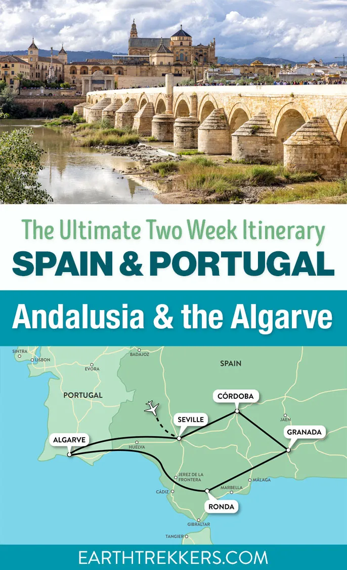 Southern Spain & Portugal Itinerary: Andalusia and the Algarve. Visit Seville, Cordoba, Granada, the Alhambra, Ronda, the Caminito del Rey, and the beaches in the Algarve, with the option to add on Madrid, Gibraltar, and Tangier, Morocco.