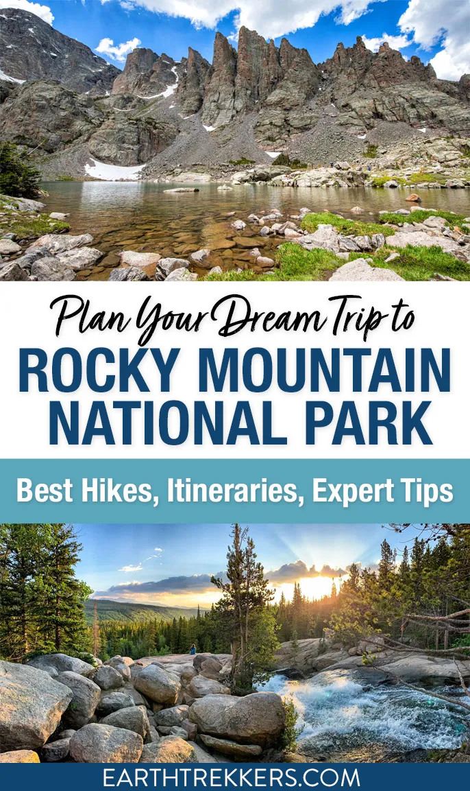 Rocky Mountain National Park itinerary plus more places to visit in Colorado. Hike Sky Pond, Longs Peak, Bear Emerald and Dream Lakes, Chasm Lake, drive Trail Ridge Road, and so much more.