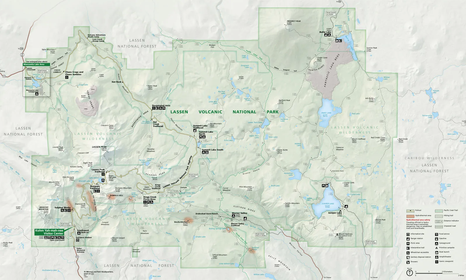 Lassen Volcanic Map