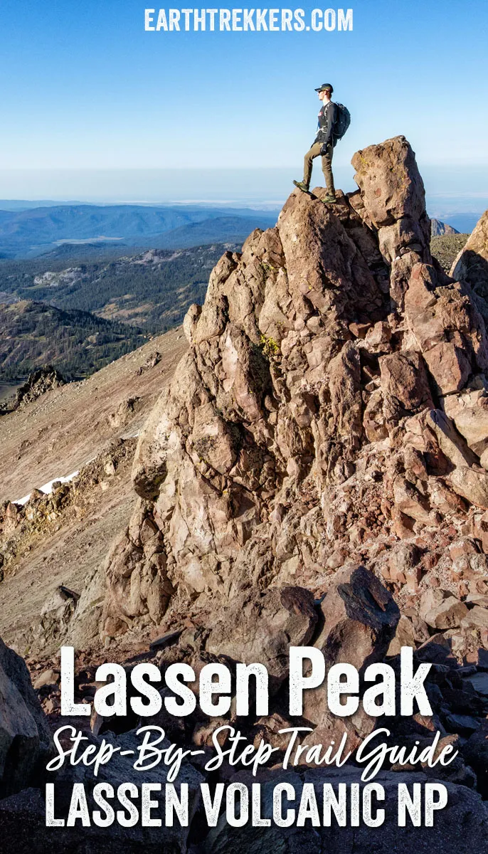 How to hike the Lassen Peak Trail, one of the best hikes in Lassen Volcanic National Park, California. Hiking stats, map, and expert tips.