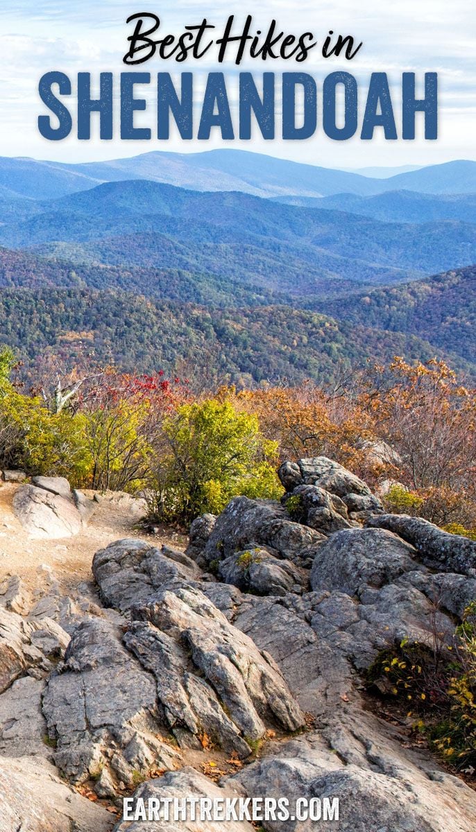 10 best hikes in Shenandoah National Park, including Old Rag, Bearfence, Hawksbill summit, Marys Rock, Stony Man, and Dark Hollow Falls.