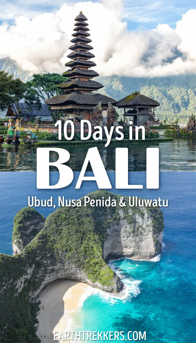10 day Bali Itinerary. Spend 10 days in Bali, Indonesia, visiting the Uluwatu beaches, Nusa Penida, Tanah Lot, Ubud, Mount Batur.