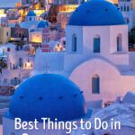 Best things to do in Santorini, Greece: watch the sunset in Oia, walk from Fira to Oia, red white and red beaches, best restaurants, where to stay, and more.