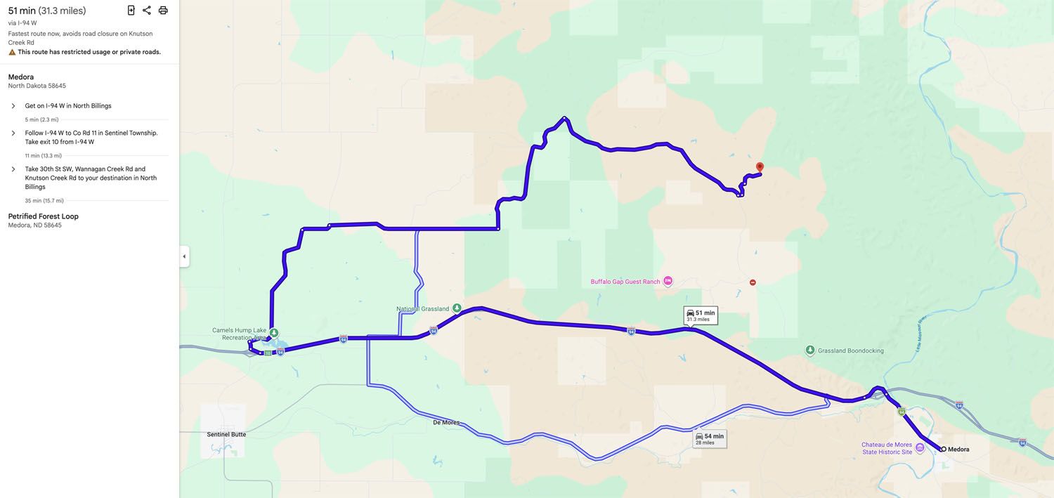 Map of the Driving Route