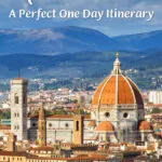 One day in Florence, Italy itinerary. Visit the Florence Cathedral (the duomo), Michelangelo's statue of David, the Uffizi Gallery, Palazzo Vecchio, Ponte Vecchio, and Piazzale Michelangelo.