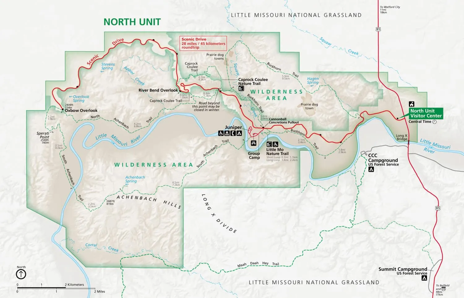 Theodore Roosevelt North Unit Map