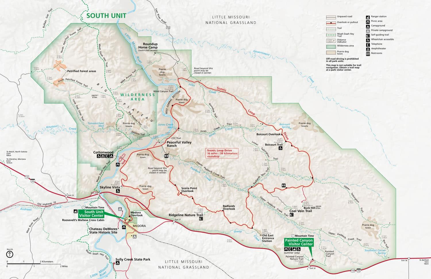 Thoedore Roosevelt South Unit Map