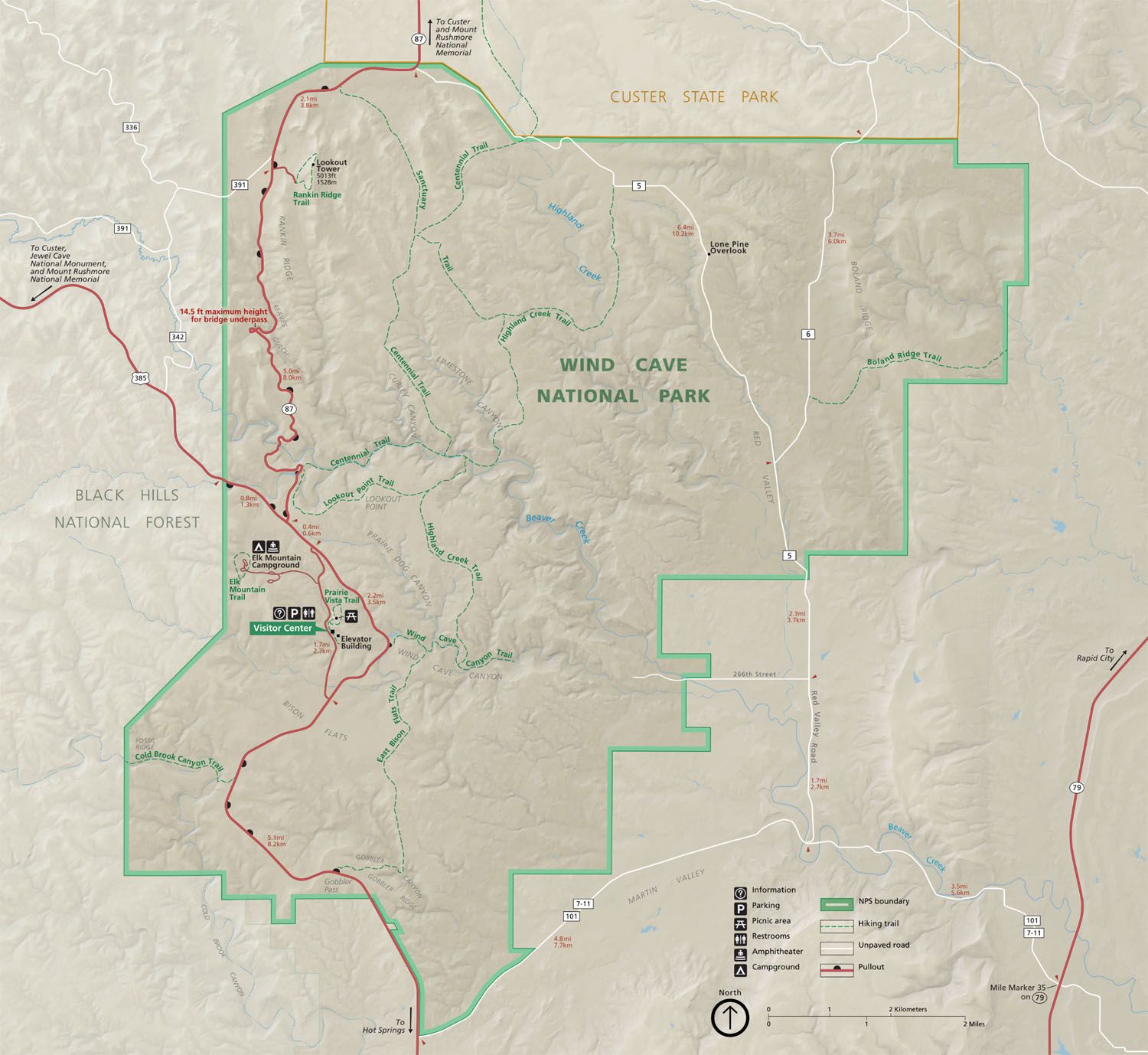 Wind Cave National Park Map