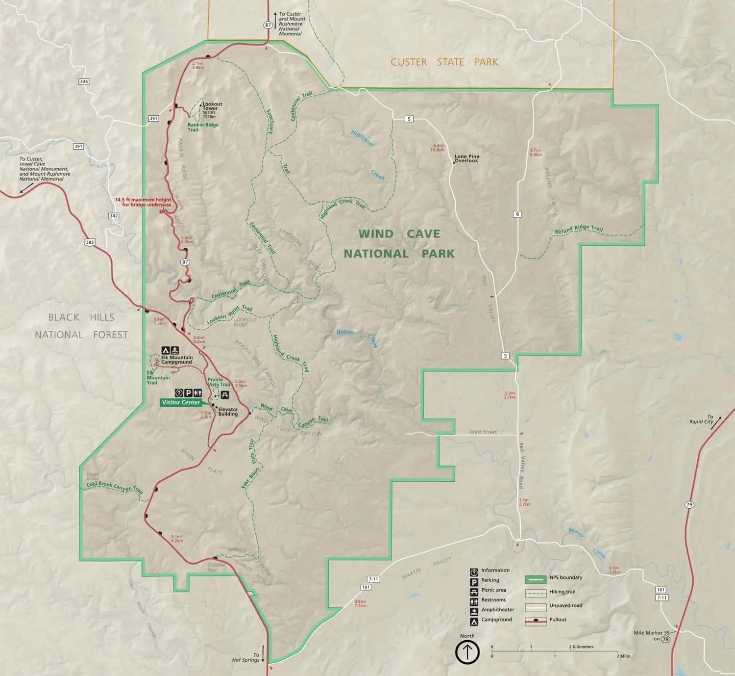 Wind Cave National Park Map