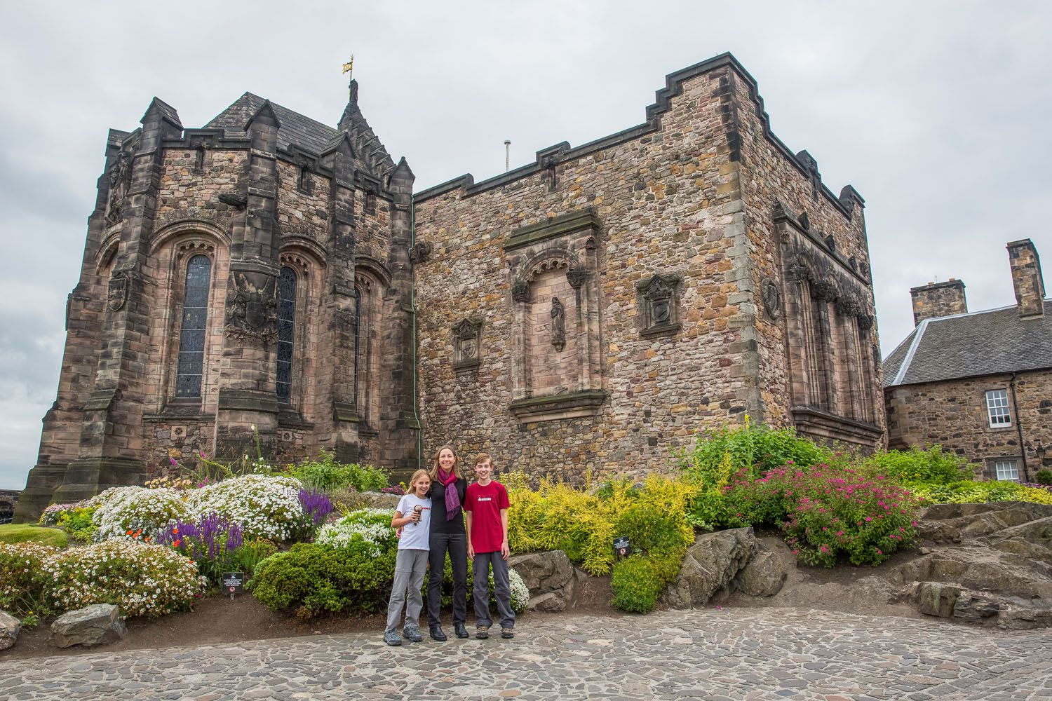 Julie, Tim and Tyler at Edinburgh Castle