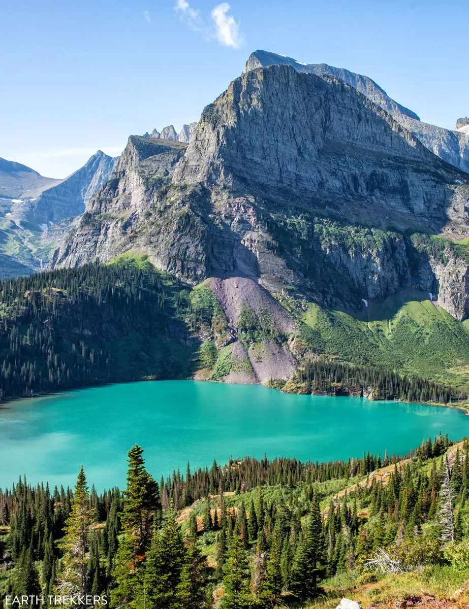View along the Grinnell Glacier Hike in Glacier National Park