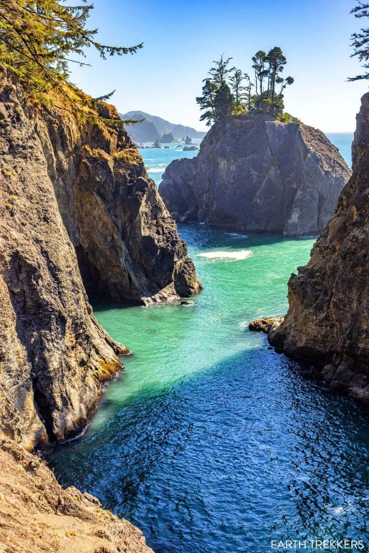 The view of the Oregon Coastline from the Natural Bridges Trail