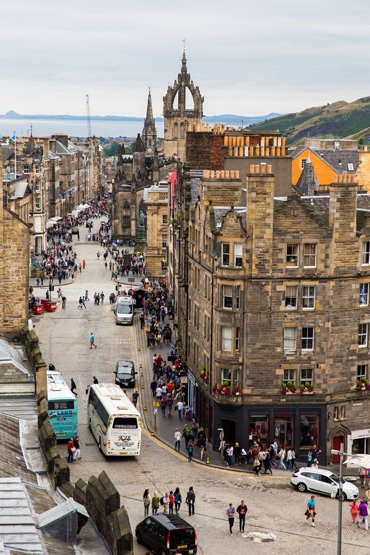 The view of the Royal Mile in Edinburgh from Camera Obscura