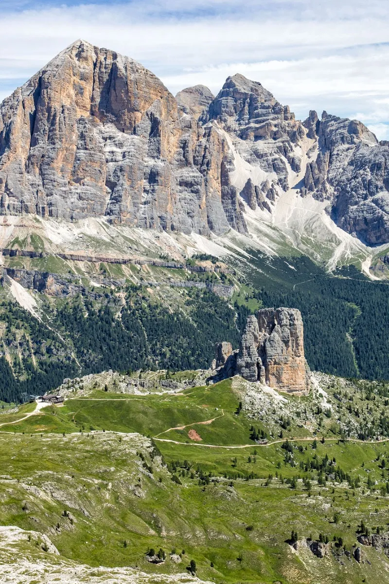 View of Cinque Torri from Rifugio Nuvolau