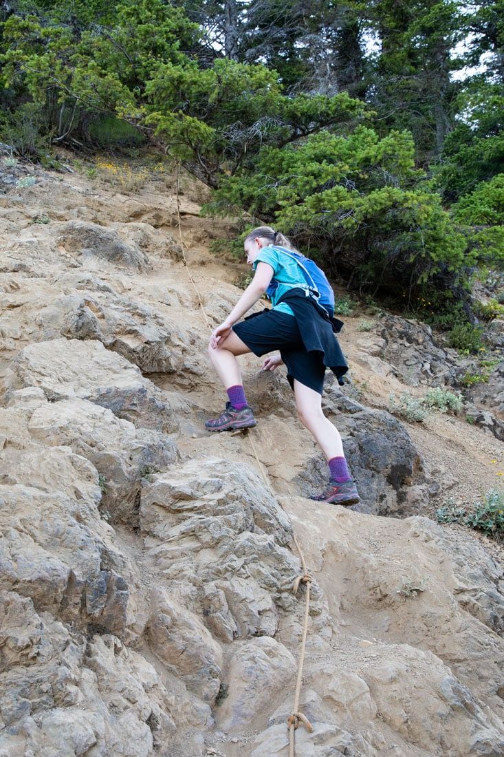 Kara on Mount Storm King Rope Section