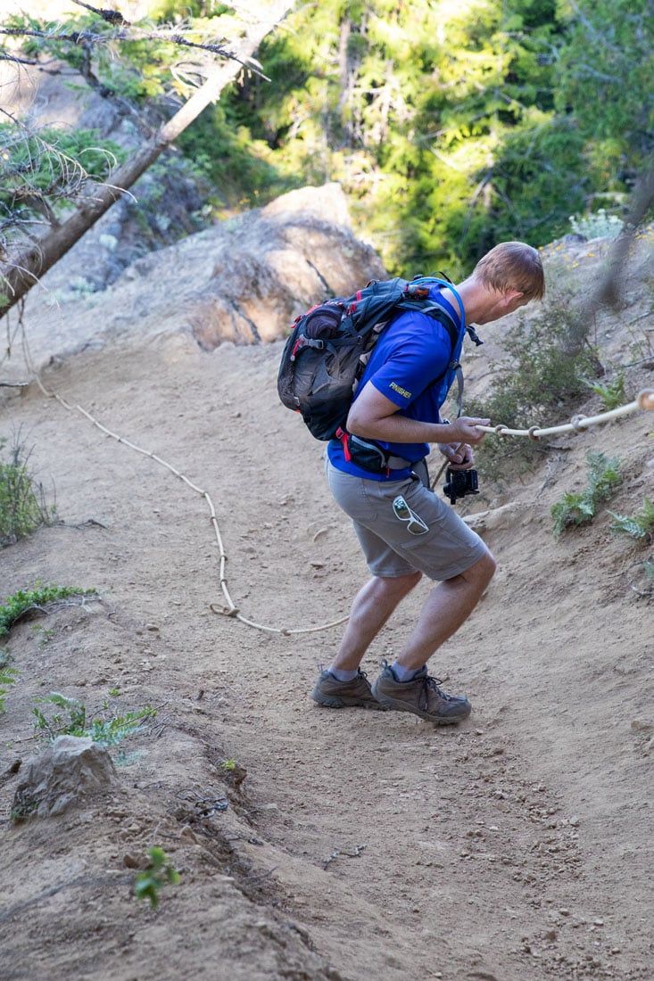 Tim on Mount Storm King Ropes