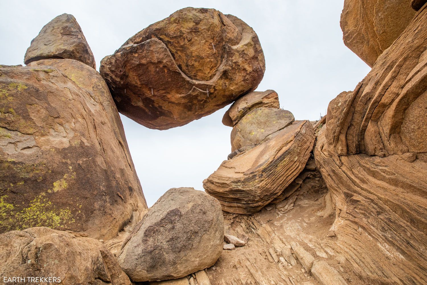 Balanced Rock Unique Perspective looking up at the rock
