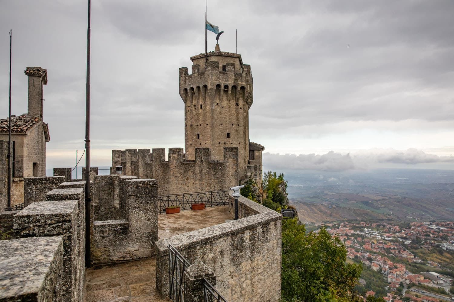 Cesta Tower San Marino Rainy Day