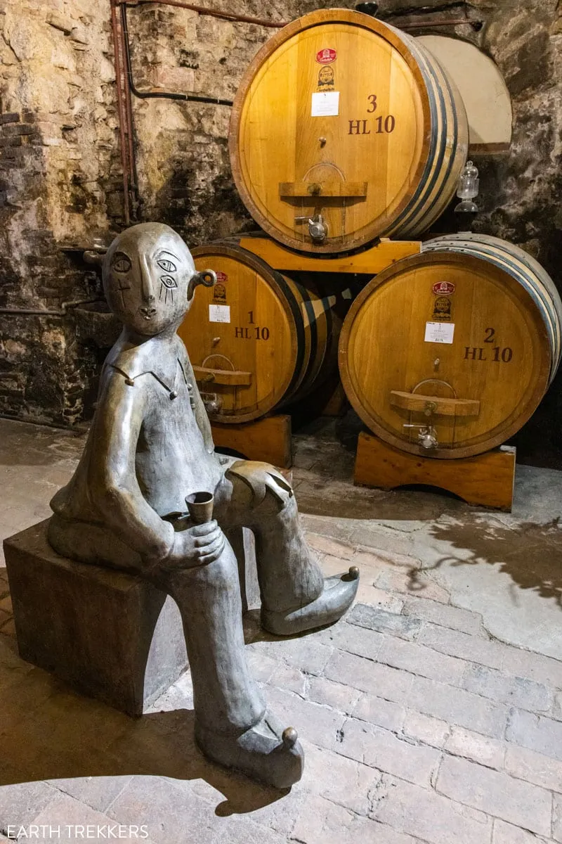 Statue in De’Ricci Cantine Storiche, Montepulciano Underground Wine Cellar