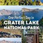 One day in Crater Lake National Park, Oregon. On this itinerary, visit Rim Drive, Garfield Peak, Watchman Peak, the best viewpoints, and Wizard Island.
