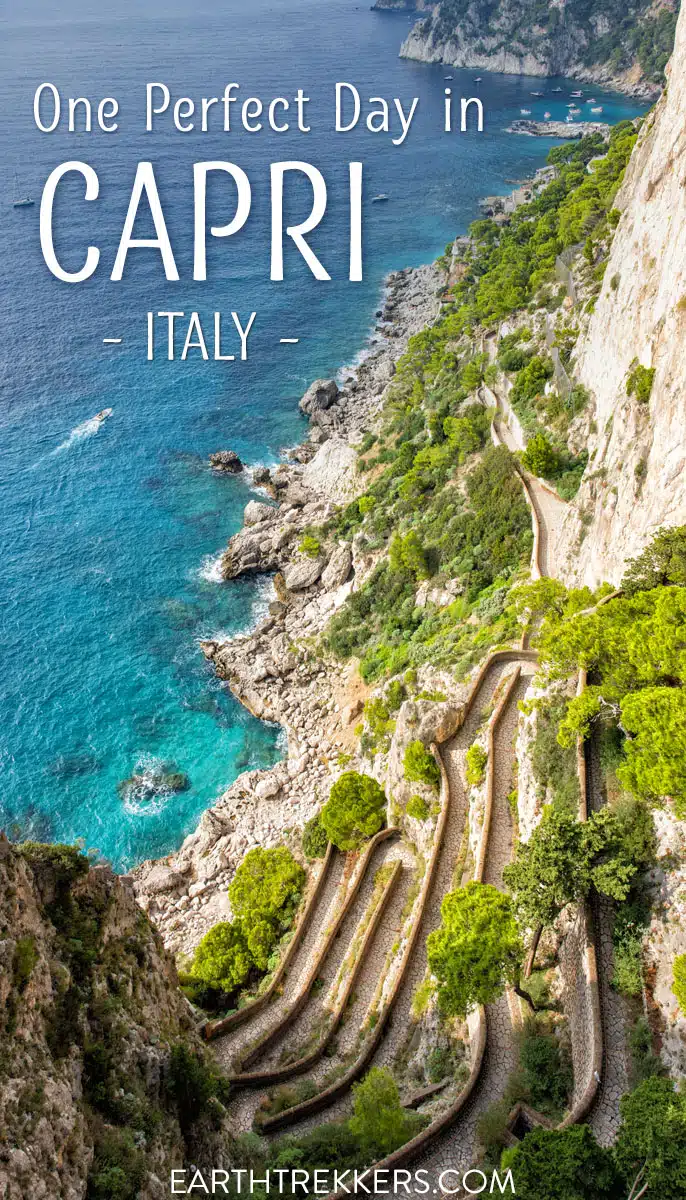 One day in Capri, Italy. See the highlights: Capri, Anacapri, the Blue Grotto, Giardini di Augusto, Via Krupp, Marina Grande, Faraglioni Rocks, a boat tour of the island.