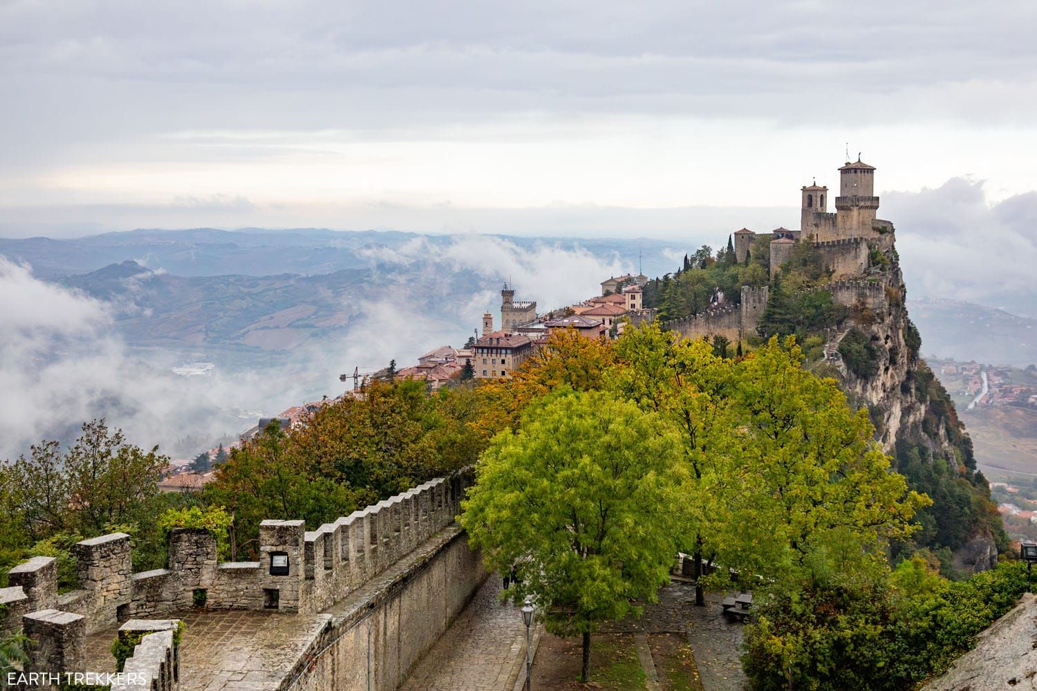 San Marino in the Rain Photo, view of Guaita Tower