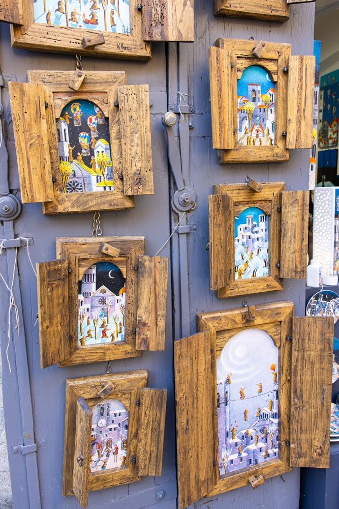 Souvenir Paintings at a shop on Via Nazionale in Cortona