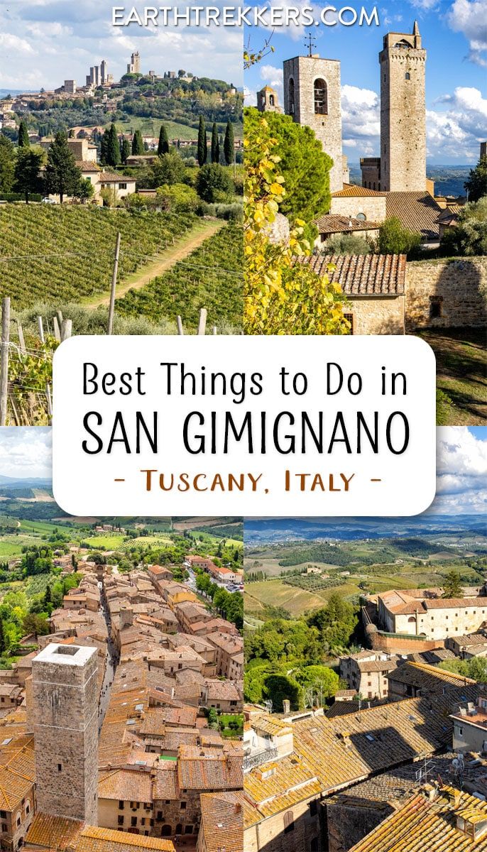 Best things to do in San Gimignano, Tuscany, Italy, plus photos from Torre Grossa, the city streets, and the drive to San Gimignano.