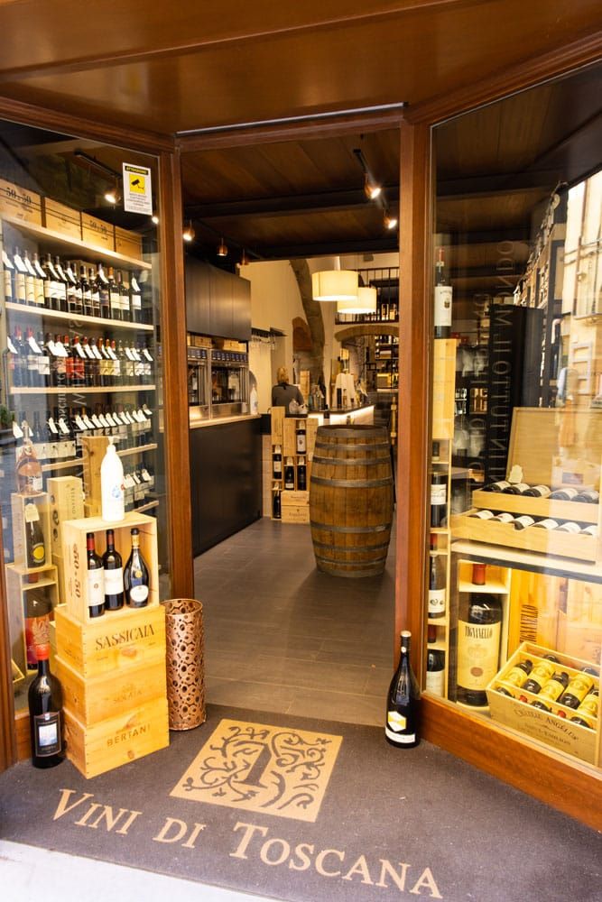 Vini di Toscana wine shop in Cortona