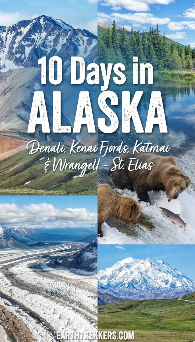 Three 10-day Alaska road trip itineraries. Visit Denali, Katmai, Kenai Fjords, Wrangell St. Elias, Anchorage, Seward, and Valdez.