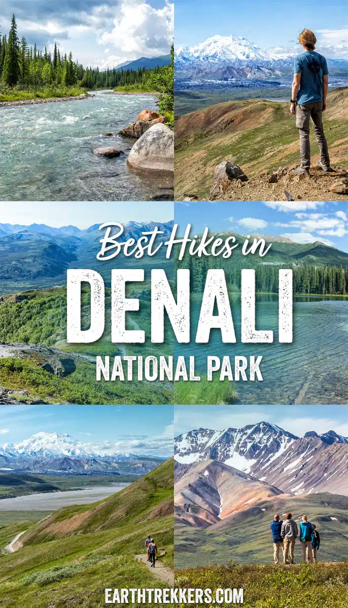 Best hikes in Denali National Park: Savage Alpine Trail, Thorofare Ridge Trail, Mount Healy Overlook, Triple Lakes Trail, River Gorge Trail, Horseshoe Lake Trail, Savage River Loop, and more.