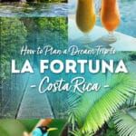 Best things to do in La Fortuna, Costa Rica. Ziplining, canyoning, Arenal Volcano, hot springs, Tabacon, day trip to Rio Celeste, waterfalls, and so much more.