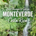 Best things to do in Monteverde, Costa Rica. Ziplining canopy tours, hanging bridges, Resplendent Quetzal, El Tigre Waterfalls hike, butterfly and orchid gardens, plus where to eat and where to stay.